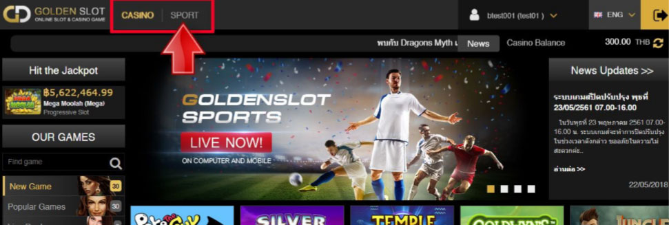 វិធីភ្នាល់ Tennis Goldenslot