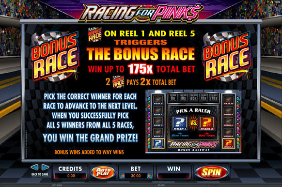 racing for pinks bonus