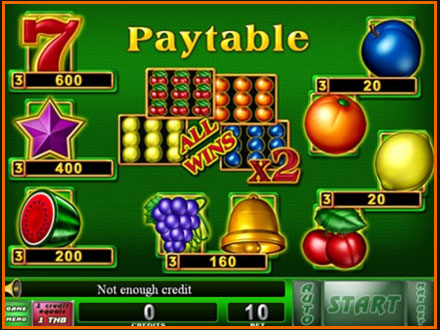 zigzag slot paytable